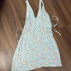 Billabong Light Blue Floral Mini Dress Sz M